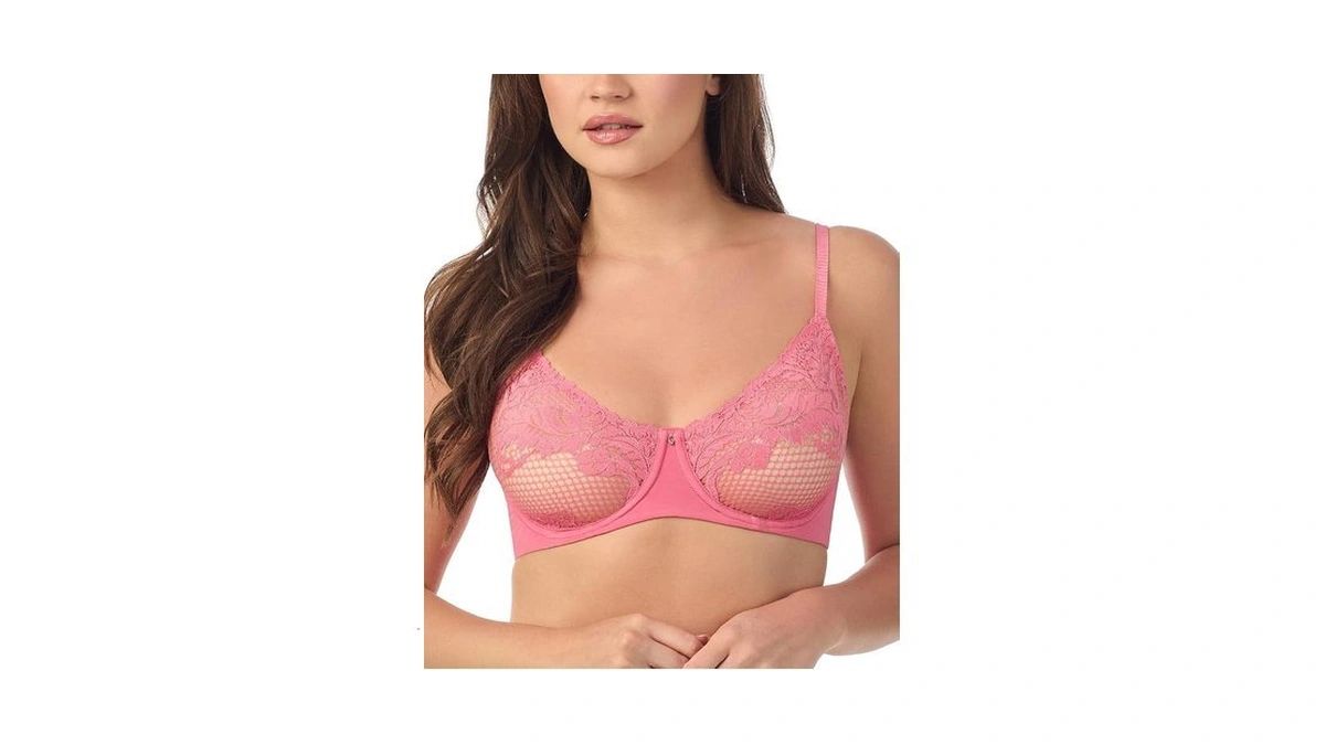 Le Mystere Women's Lace Allure Unlined Demi Bra, Pink Blossom,