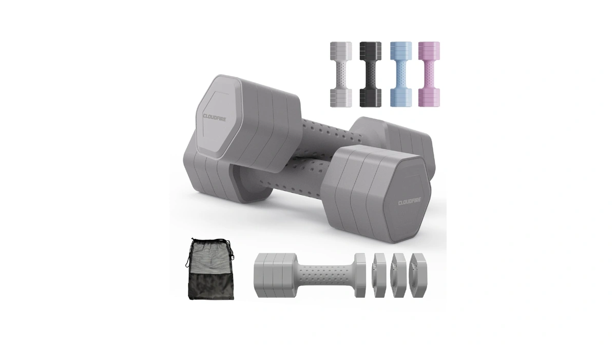 Adjustable Dumbbell Set Of 2, Adjustable Dumbbells 5lb With Tpu