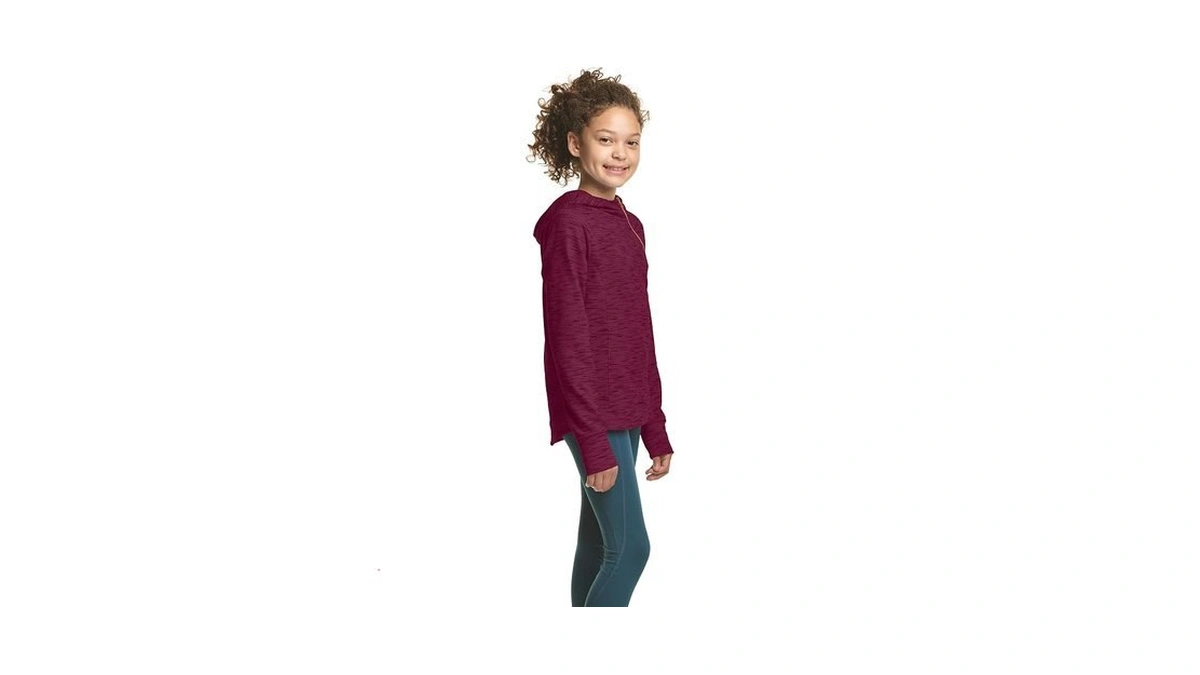 C9 Champion Girls' Fleece Asymmetrical Jacket, Dark Berry Purple, Extra