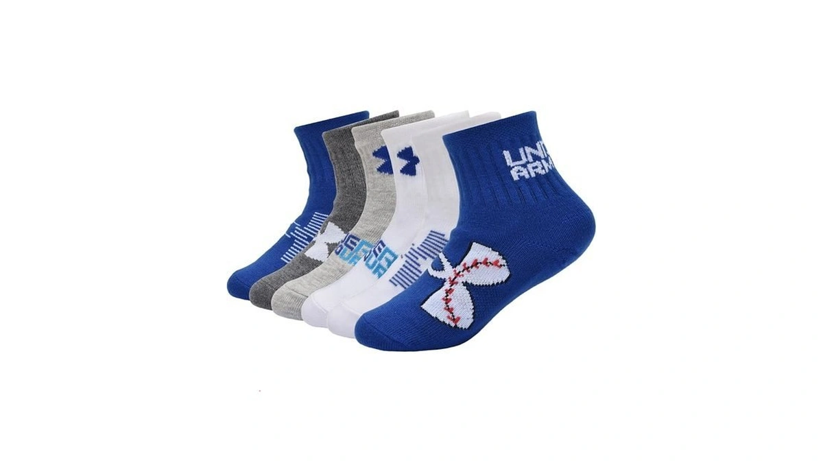 Under Armour 6pk Ua Speed Baseball Essential Quarter Socks