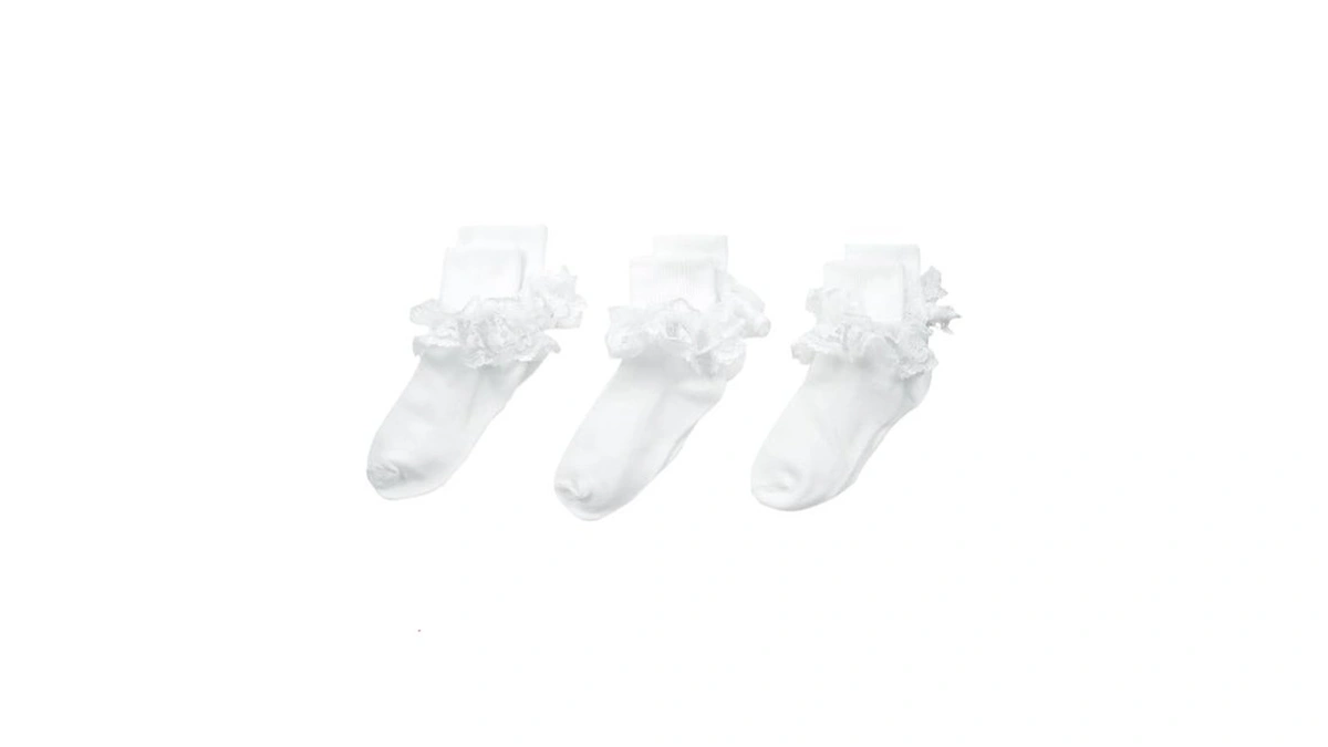 Jefferies Socks Big Girls' Dressy Lace Socks 3 Pair Pack,