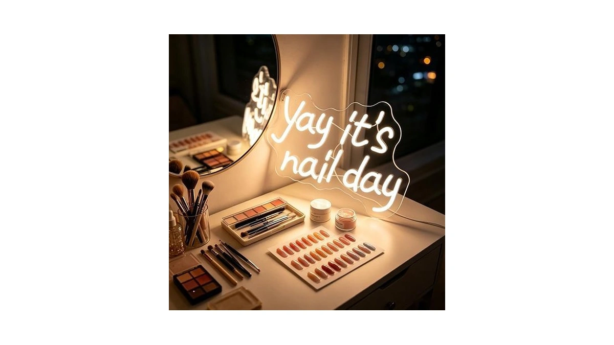 Yay It's Nail Day Neon Sign For Wall Decor, Led