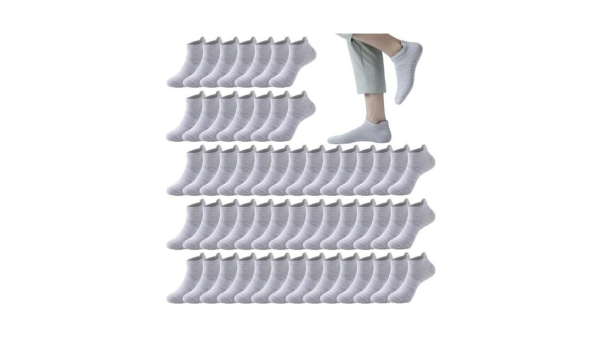 Looknniy 20 Pairs Athletic Ankle Socks For Men Breathable Low