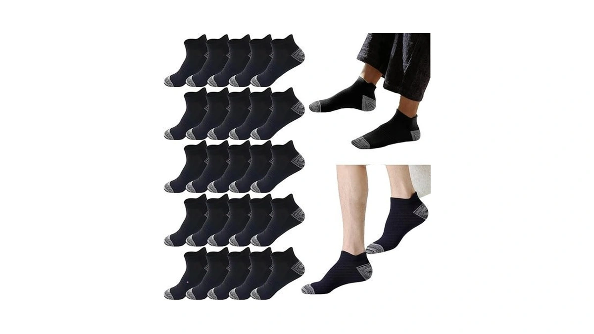 Looknniy 12 Pairs Athletic Ankle Socks For Men Breathable Low