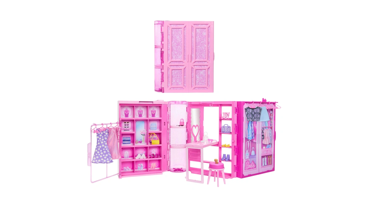 Barbie Dream Closet Toy Playset With Clothes & Accessories, 3-ft-wide