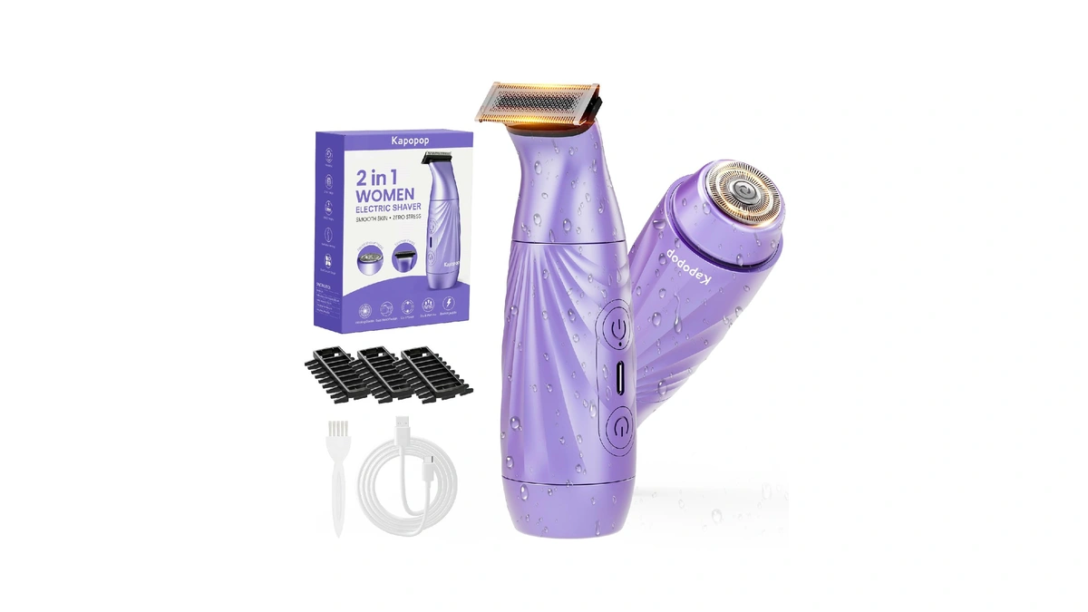 Kapopop 2-in-1 Bikini Trimmer For Women,painless Razor For Sensitive Skin