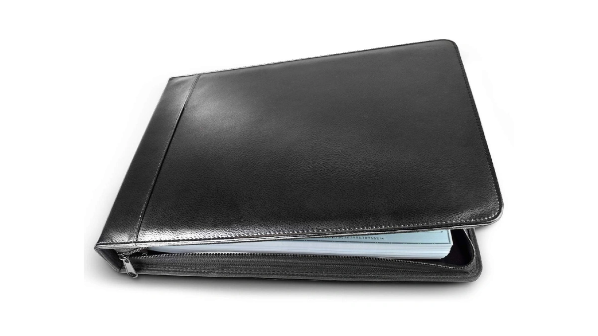 Executive Pu Leather 7-ring Business Check Binder