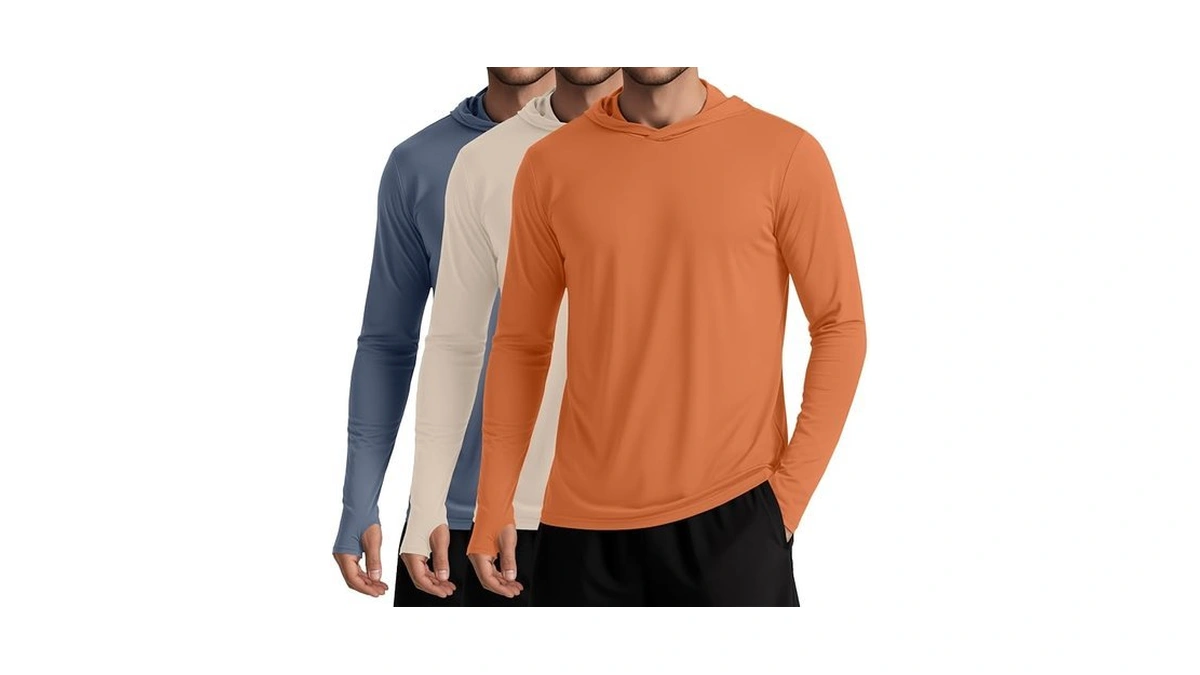 August Alley 3 Pack Men's Upf 50+ Hoodies Long Sleeve