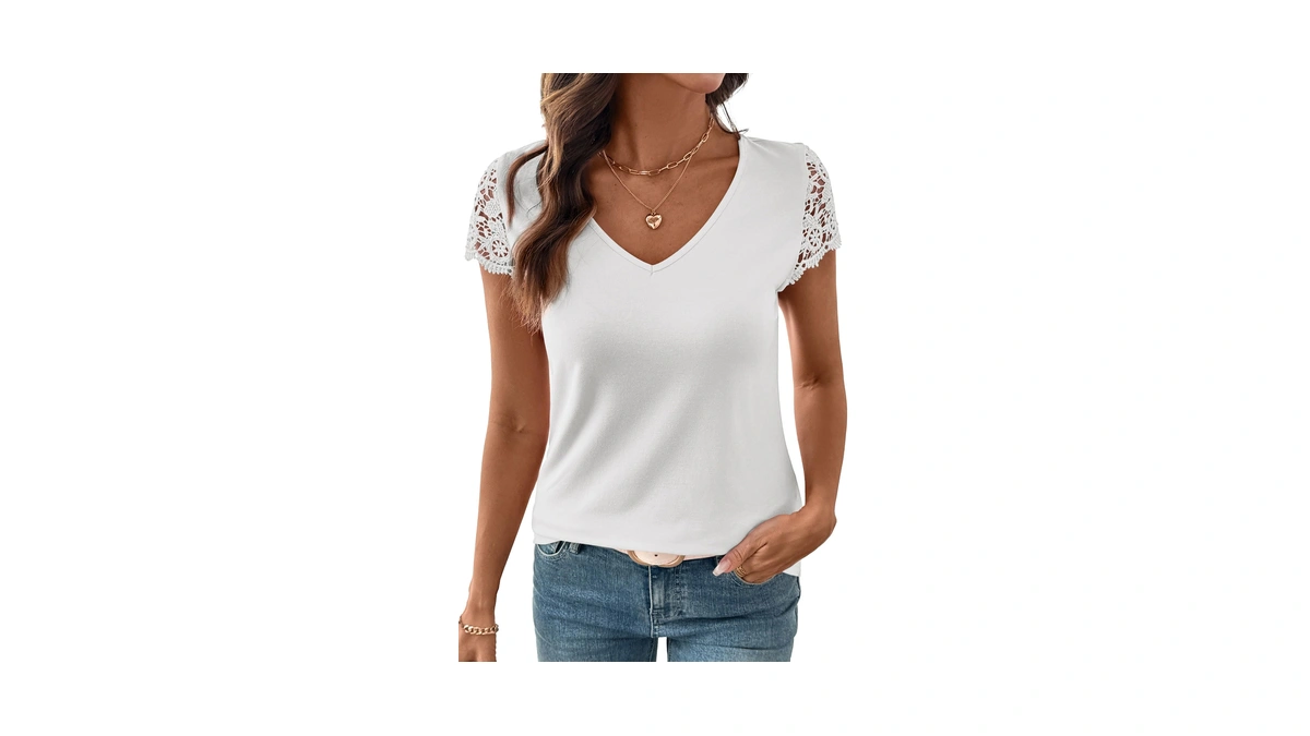 Shewin Womens Tops Trendy Short Sleeve Shirt ...