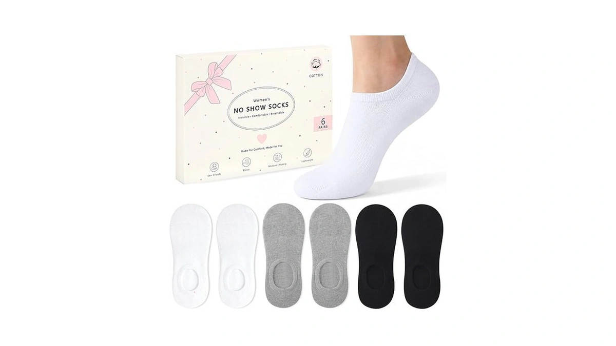 Toes Home Cotton No Show Socks Womens, Low Cut Invisible