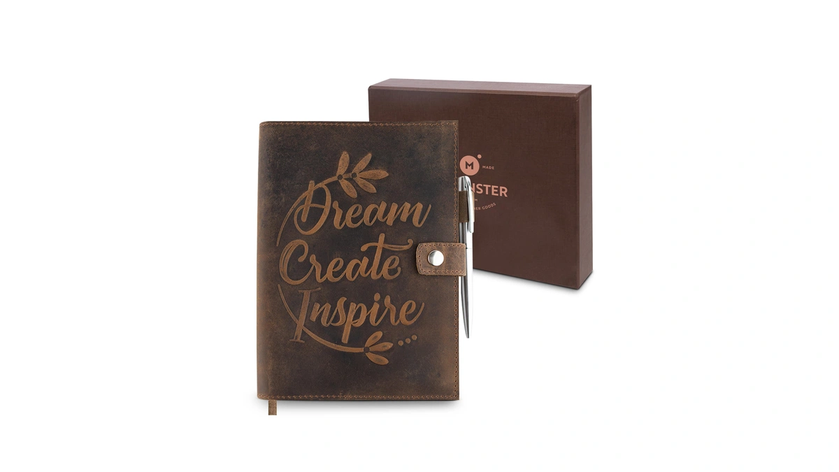 Moonster Leather Journal Notebook A5 Refillable – Handmade Vintage Diary