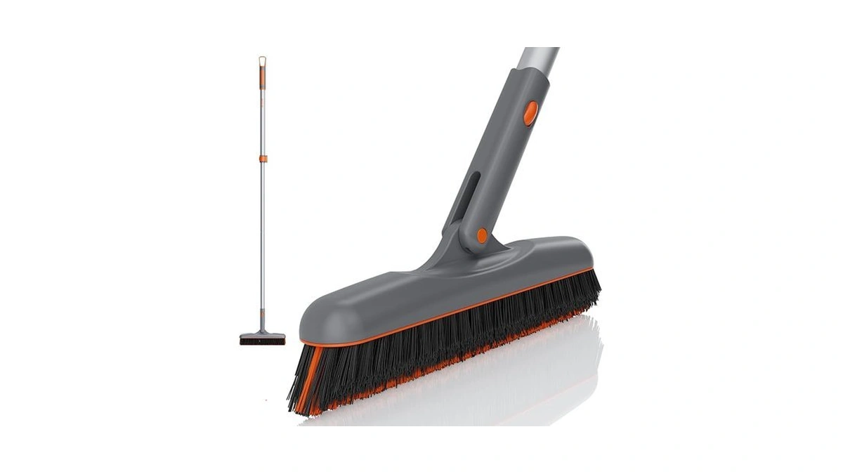 Eazer Grout Brush With Long Handle, 180°rotation Tile Grout Cleaning