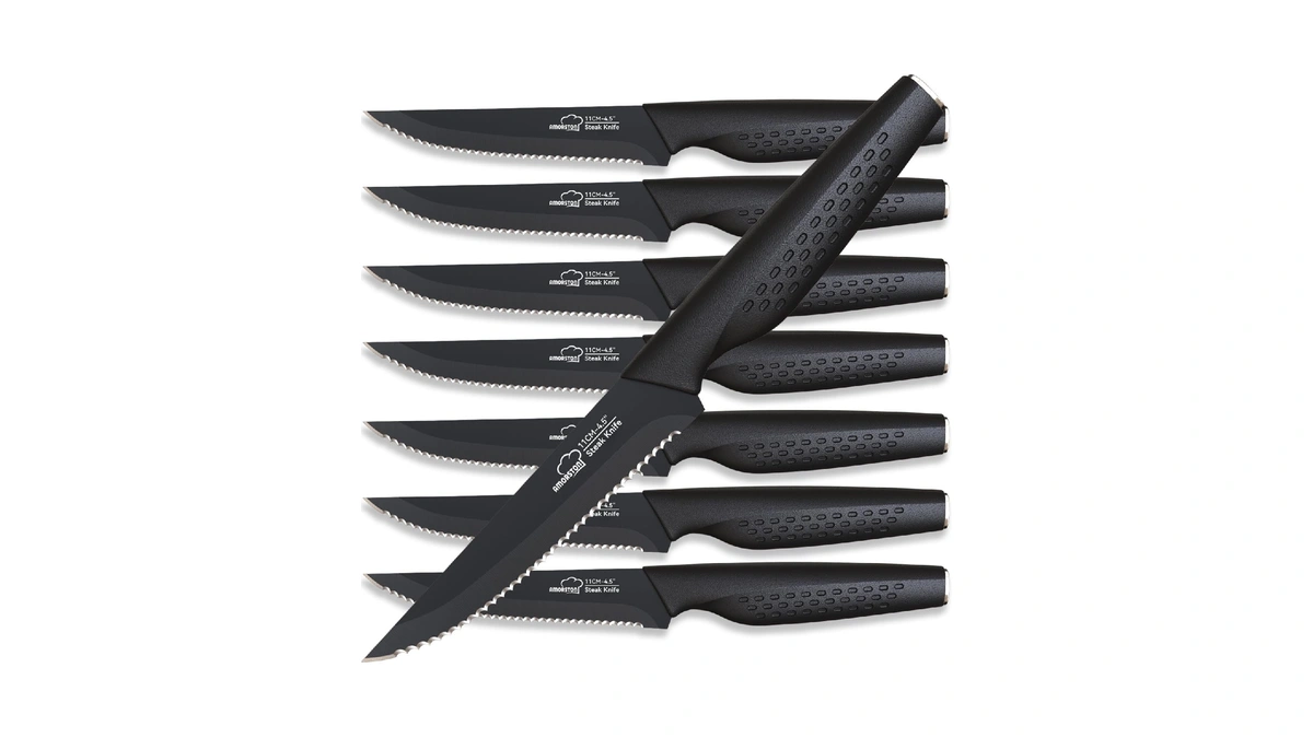Amorston Steak Knives, Steak Knives Set Of 8, Stainless Steel