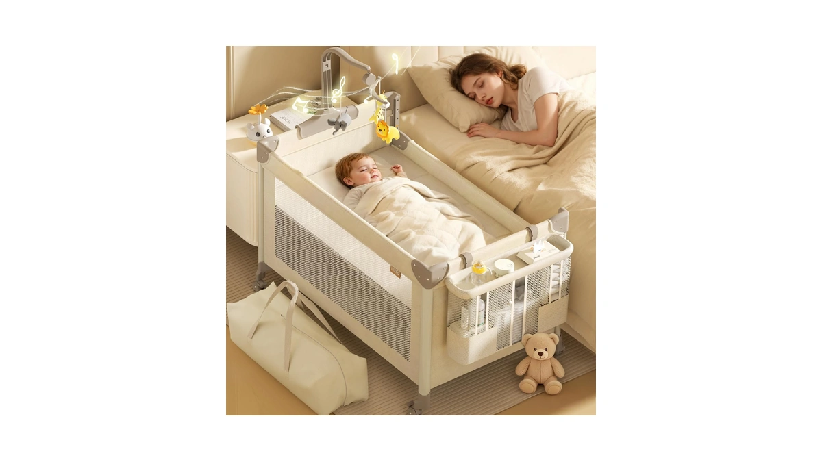 Trimigo 4-in-1 Pack And Play, Bedside Bassinet, Baby Playard,travel Crib
