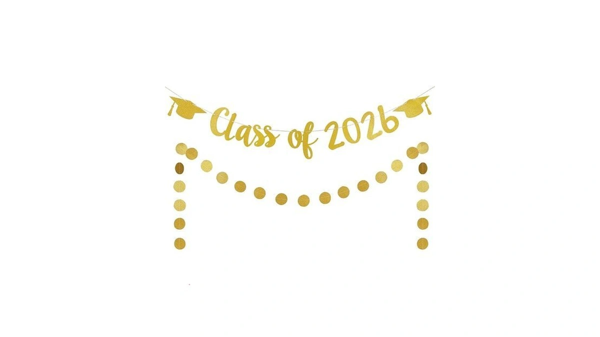 Gold Glitter Class Of 2026 Banner Class Of 2026 Graduation