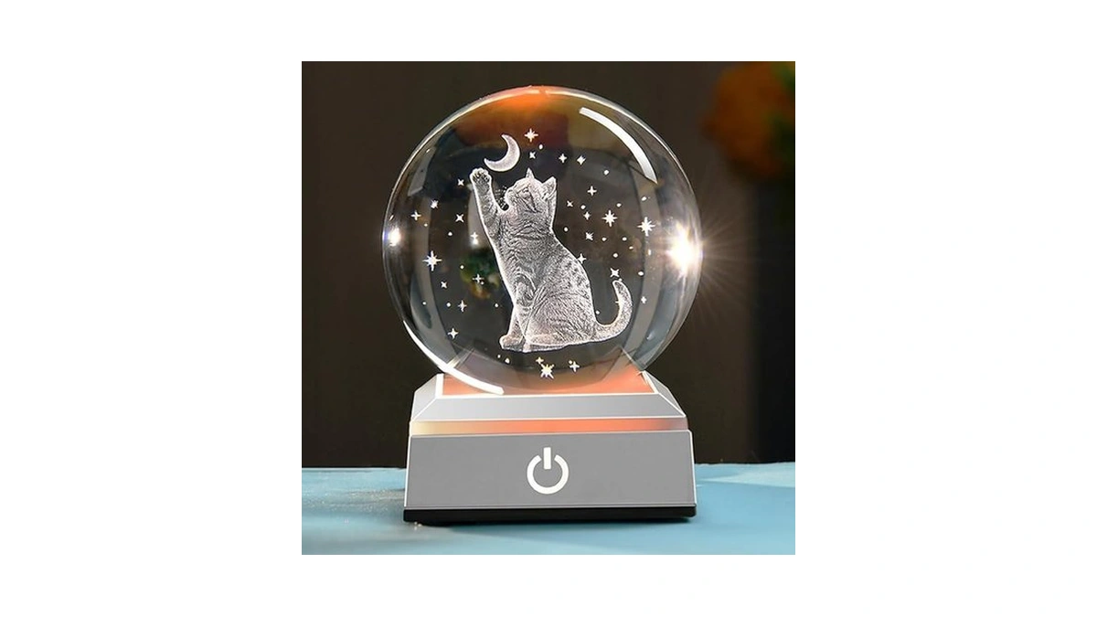 Zrenjhus 3d Cat Crystal Ball Lover Gifts For Her Women