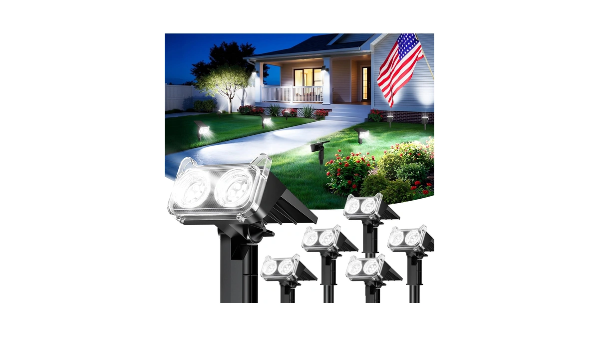 Letmy Solar Lights Outdoor Waterproof Ip65, 6 Pack Solar Spot