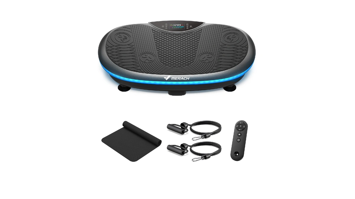 Merach Vibration Plate Exercise Machine, 4d Whole Body Workout Vibrating