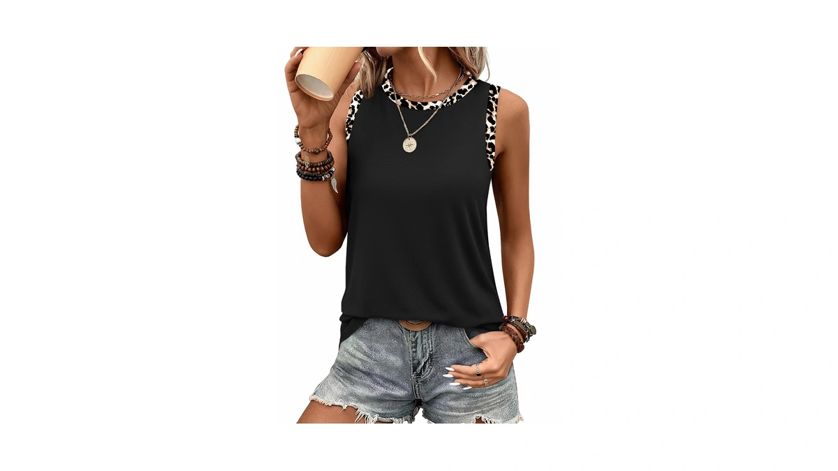 Tank Tops For Women Trendy Black Boho Tops Spring Fashion