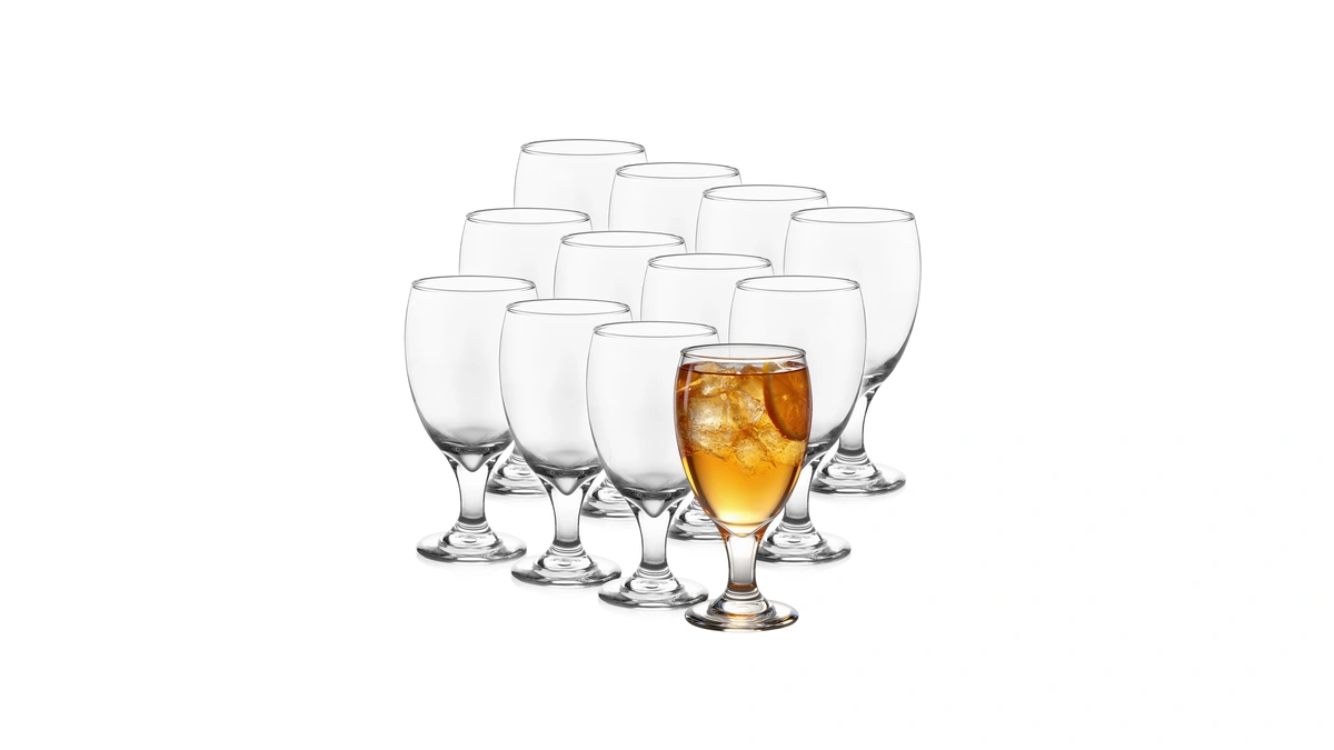 Libbey Classic Glass Goblets Set Of 12, Dishwasher Safe 16.25
