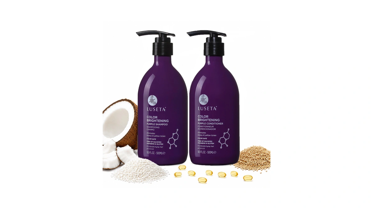 Luseta Purple Shampoo And Conditioner Set For Blonde, Gray -