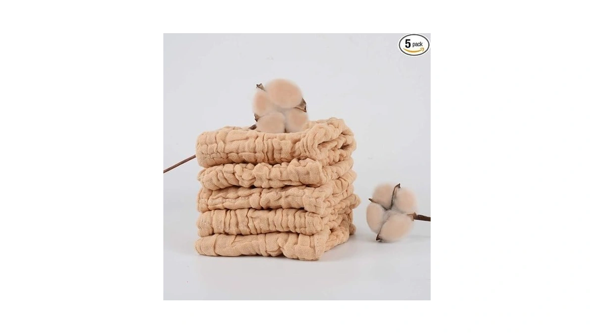 Daxue Baby Muslin Washcloths 100% Natural Unbleached Cotton, Extra Soft