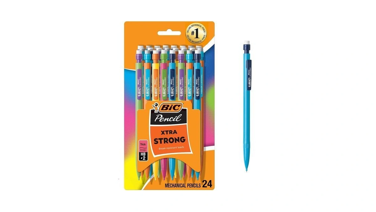 Bic Xtra Strong Mechanical Pencils With Erasers, Thick Point (0.9mm),