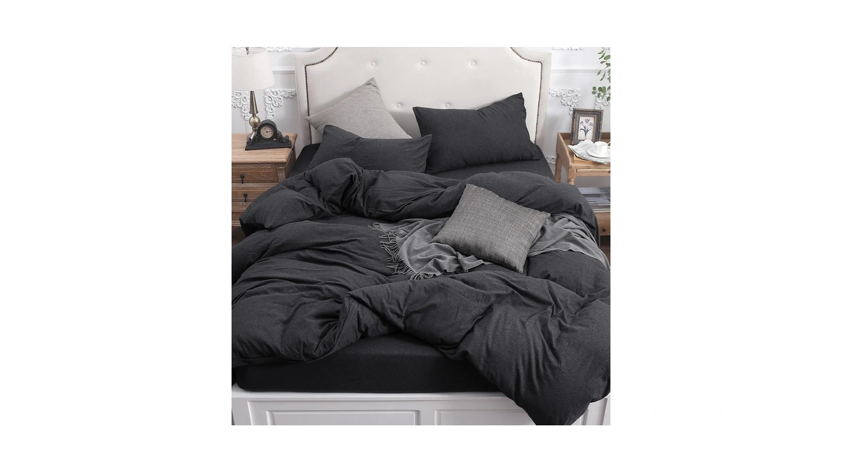 Pure Era Jersey Knit Duvet Cover Set 100% T-shirt Cotton