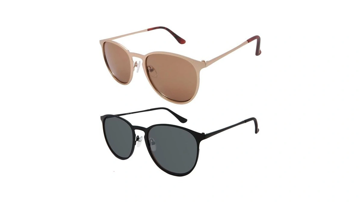 Facewear Classic Round Retro Sunglasses Uv400 Circle Lens Metal Frame