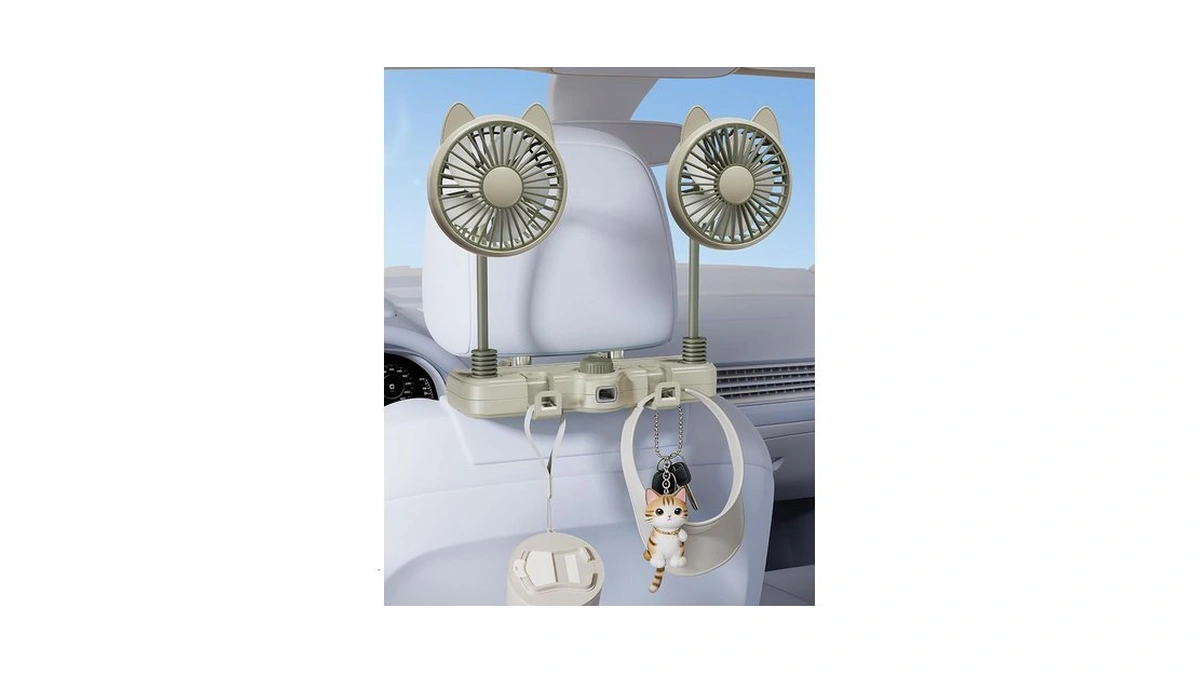 Scenein Cute Dual Head Gooseneck Car Cooling Fans For Back
