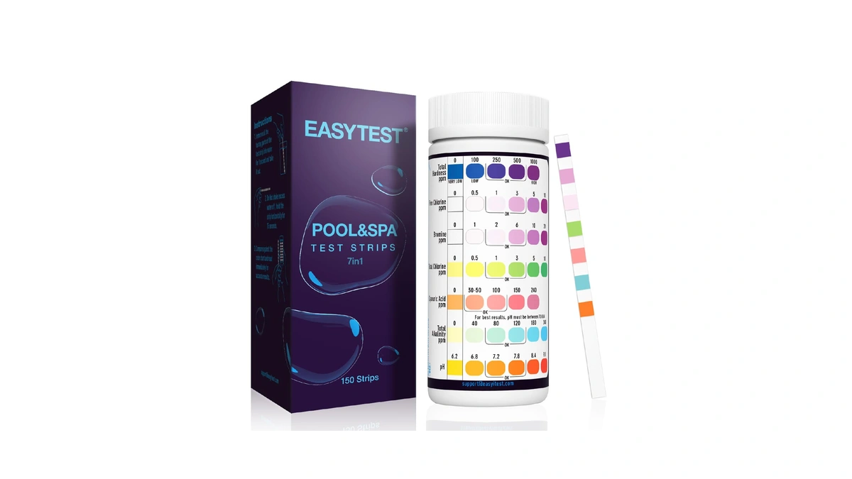 Easytest 7-way Pool Test Strips, 150 Strips Water Chemical Testing