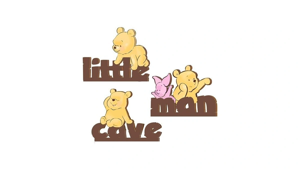 Wjrsxilt Little Man Cave Wall Decor - 3 Pcs Cute