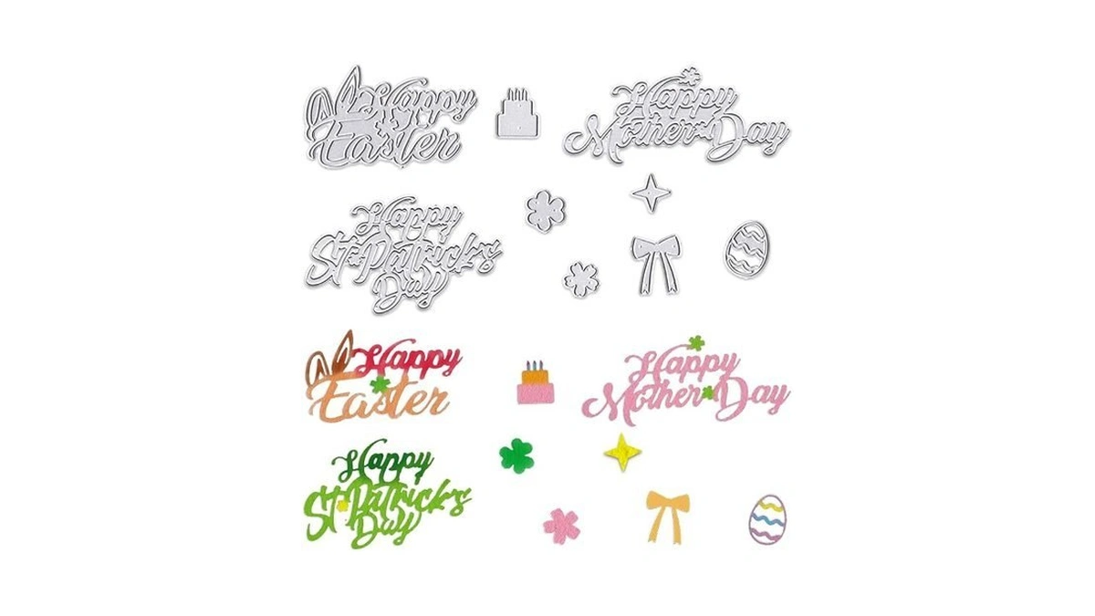 Hying Happy Easter Words Cutting Dies For Card Making, Happy