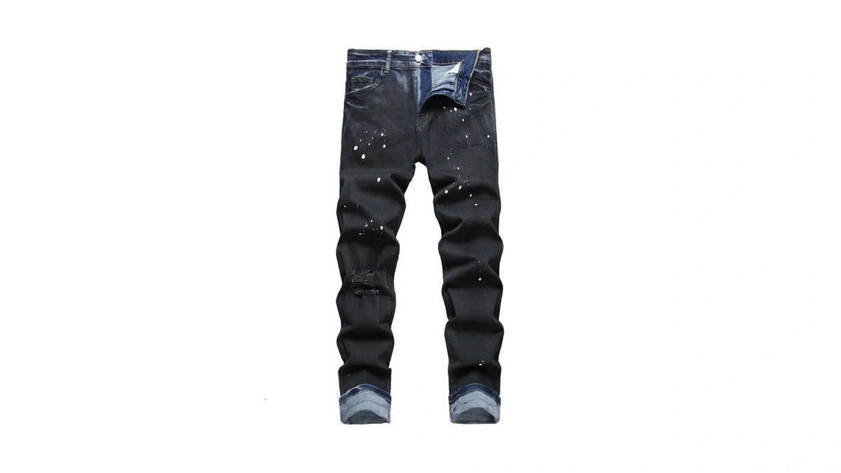 Qimyum Mens Ripped Jeans, Distressed Destroyed Slim Fit Straight Leg