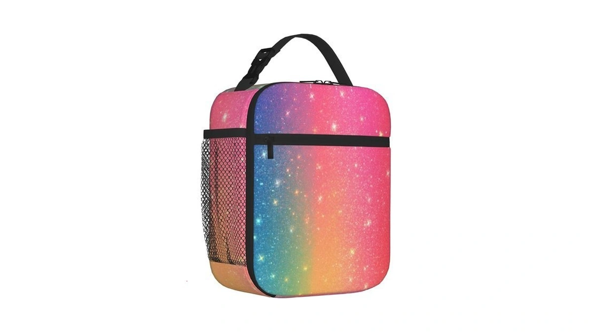 Lunch Box For Women Men Insulated Lunch Bag Rainbow Glitter
