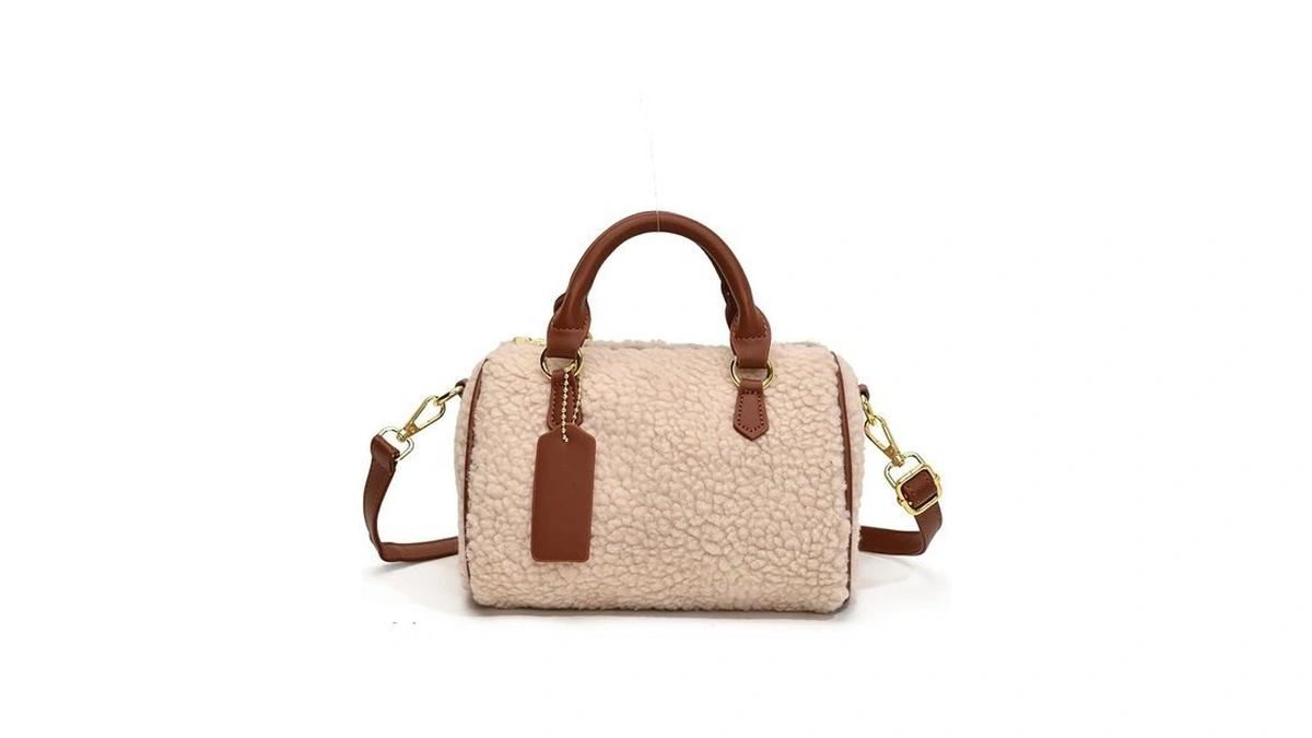 Extolove Fuzzy Purses For Women Cute Lambswool Furry Tote Bag