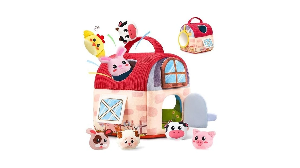 Vanvimen Baby Girl Toys 6-12 Months, Surprise Barn With 12