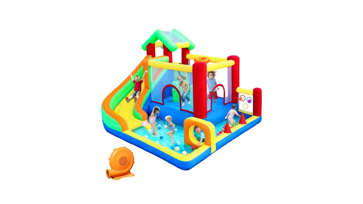 Pzgeq Bounce House, Inflatable Bounce Castle With Blower For Kids