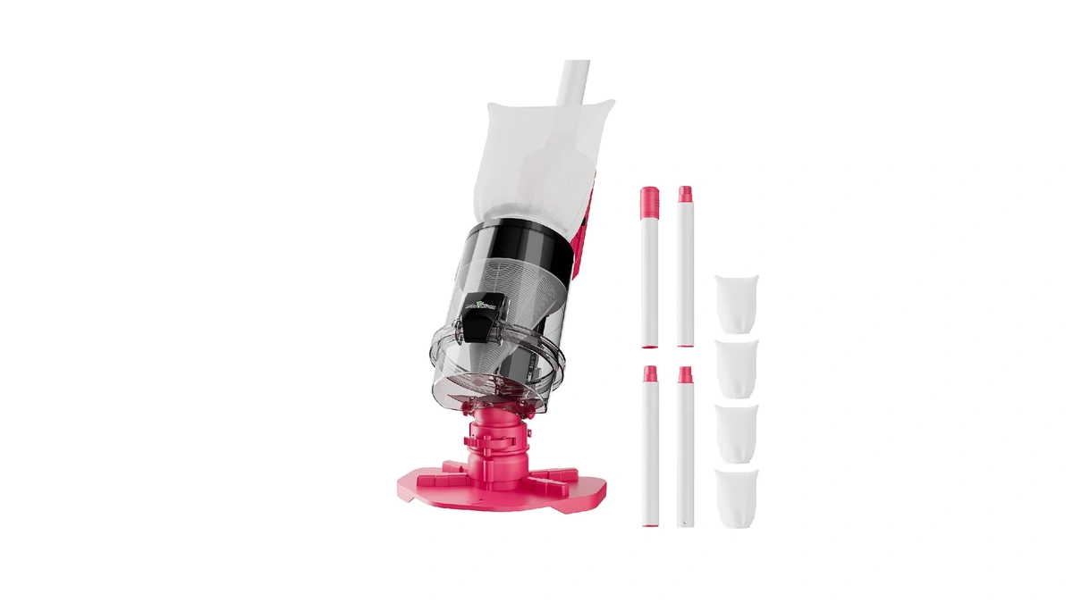 Cordless Pool Vacuum With Telescopic Pole, Powerful 30 Gpm Suction,