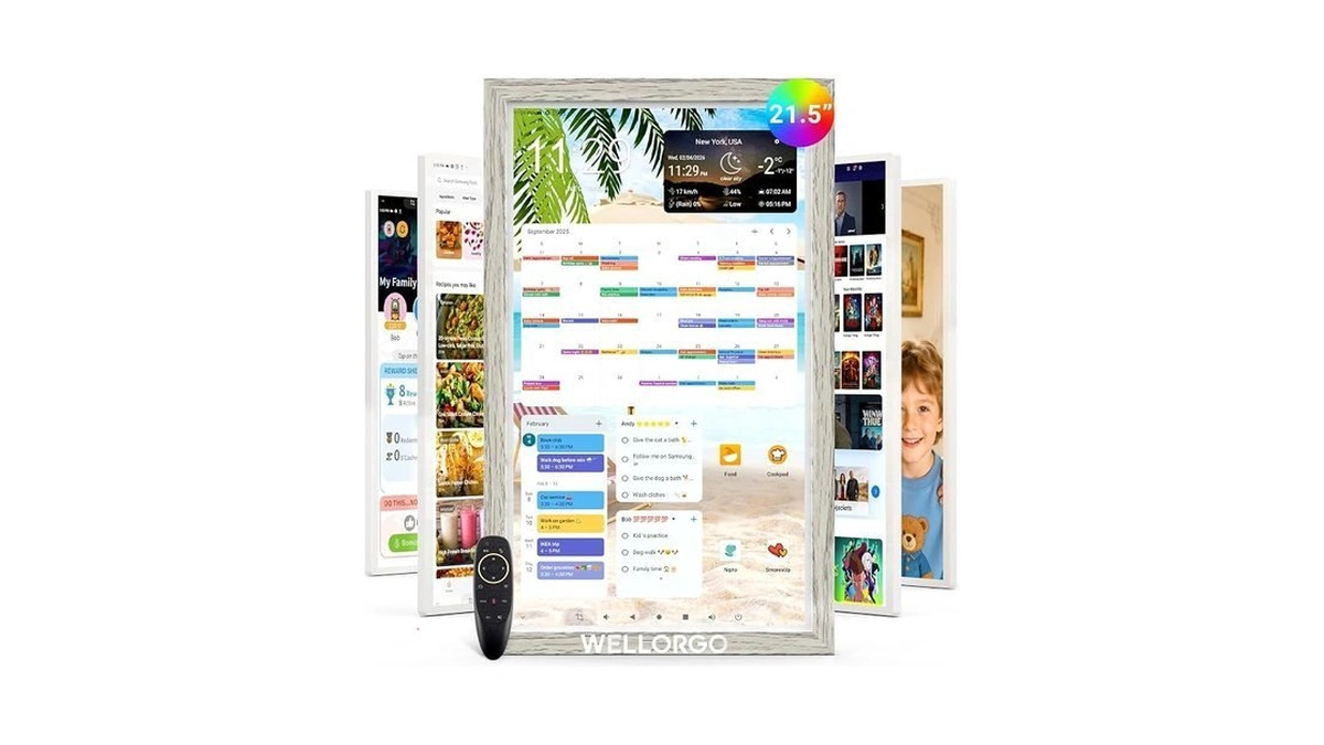 Wellorgo Digital Calendar, 21.5-inch Electronic Calendar For Family Schedules, Touch