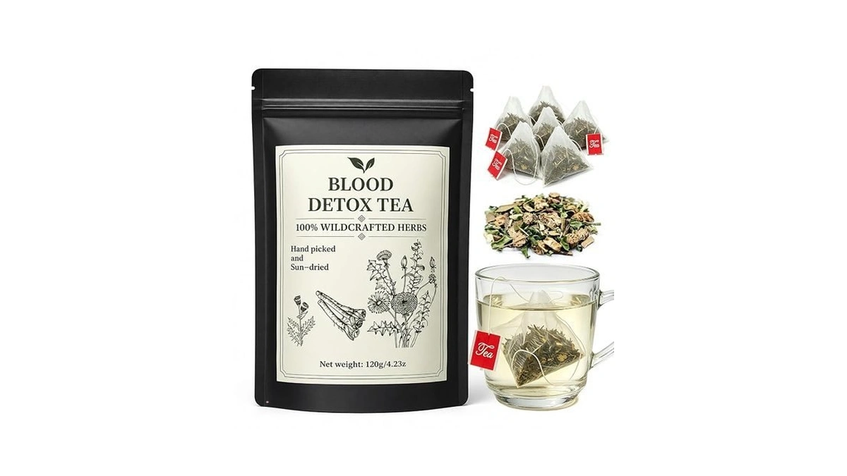 Blood Detox Herbal Tea, Naturally Sun-dried Herbal Blend With Milk