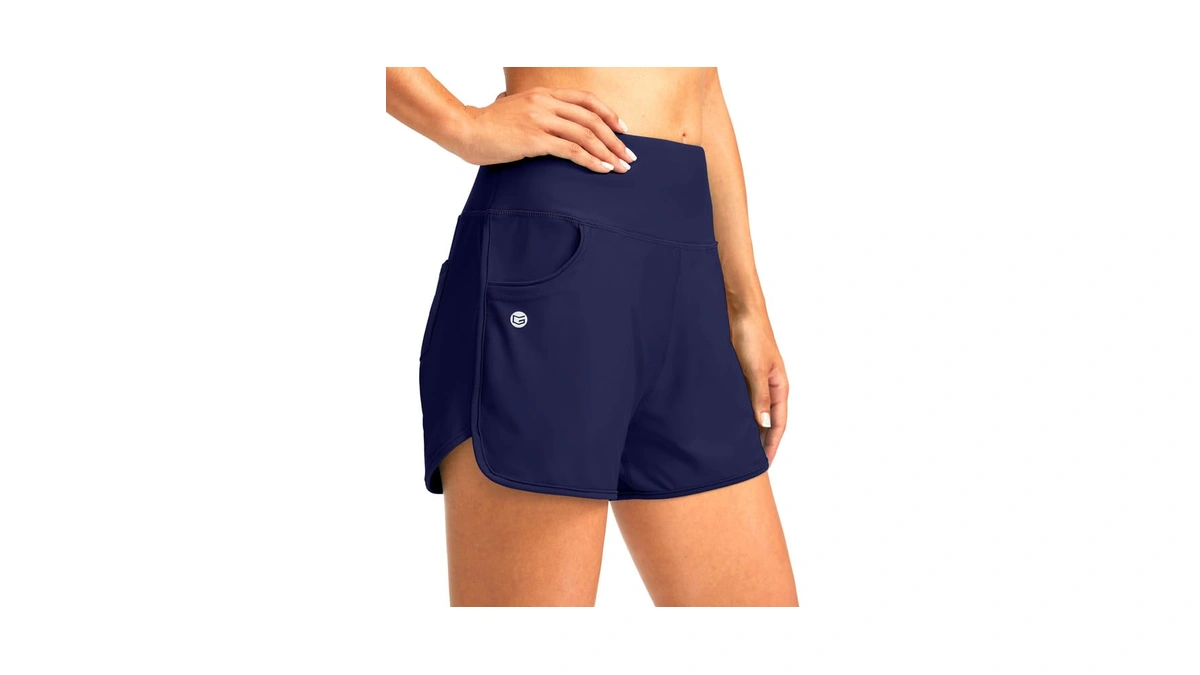 G Gradual Women's 3" High Waisted Swim Board Shorts With