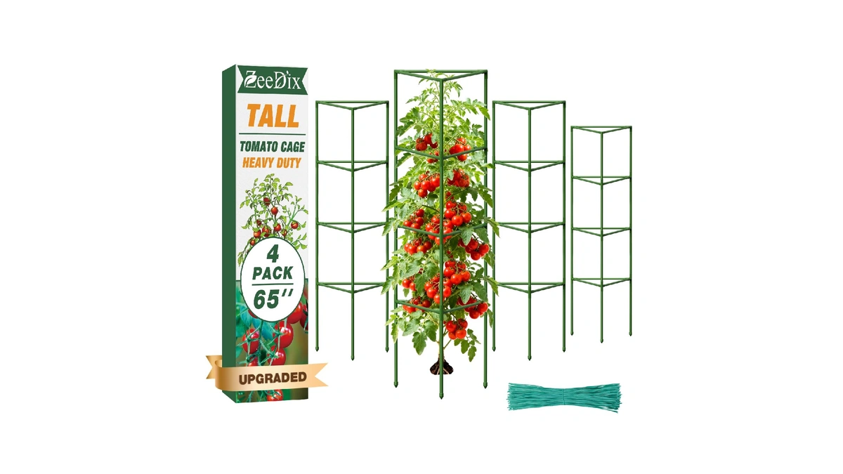 Zeedix 4 Pack Heavy Duty Tomato Cages 65 Inch, Large