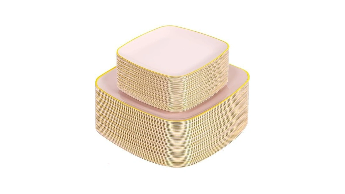 Bucla Pink Plastic Plates
