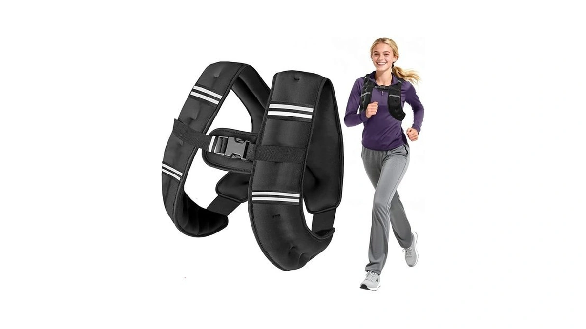 Wolliwa Weighted Vest For Woman Men,6lb/8lb/10lb/12lb/16lb/20lb/25lb/30lb Weight Vest Reflective Stripe
