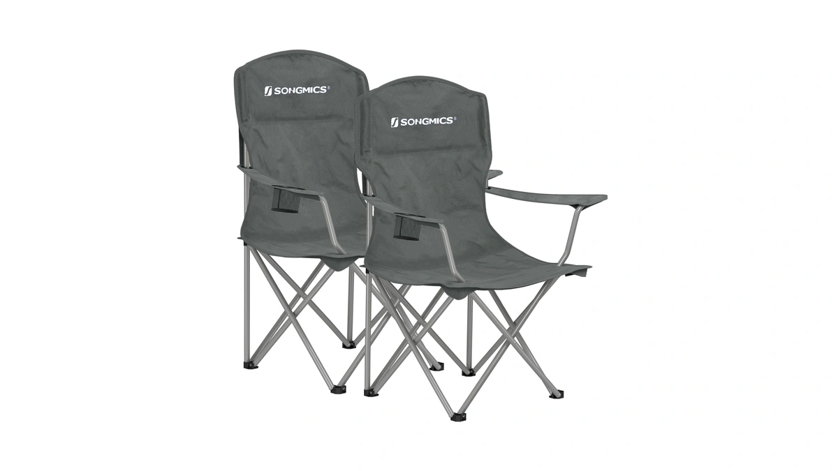 Songmics 2 Pack Folding Camping Chairs, 330 Lb Capacity Folding