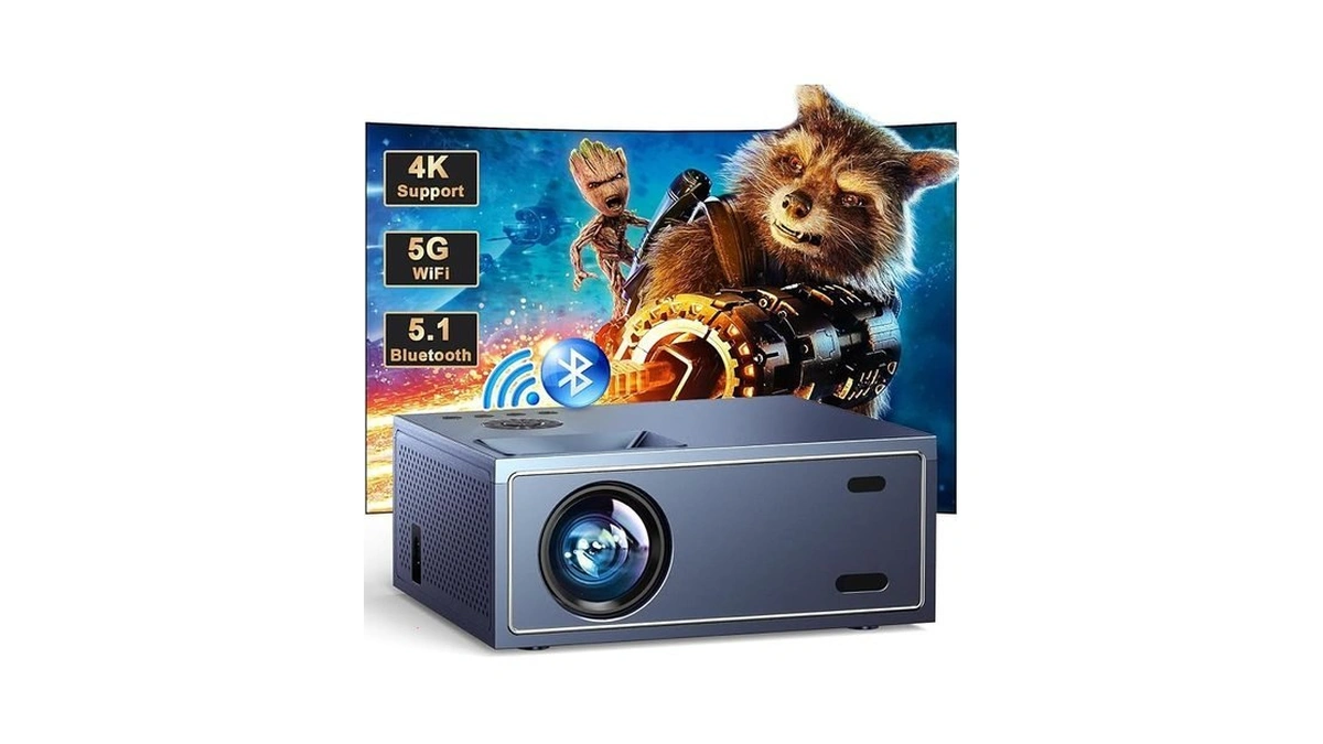 Projector With Wifi And Bluetooth, Outdoor Projector With Speaker For