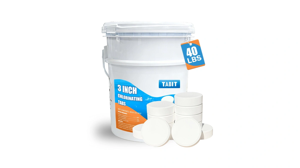 Chlorine Tablets 3 Inch 40 Pounds, Tabit Swimming Pool Long
