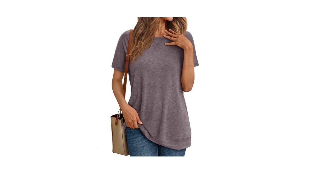 Automet T Shirts Short Sleeve Crewneck Tees For Women Lightweight