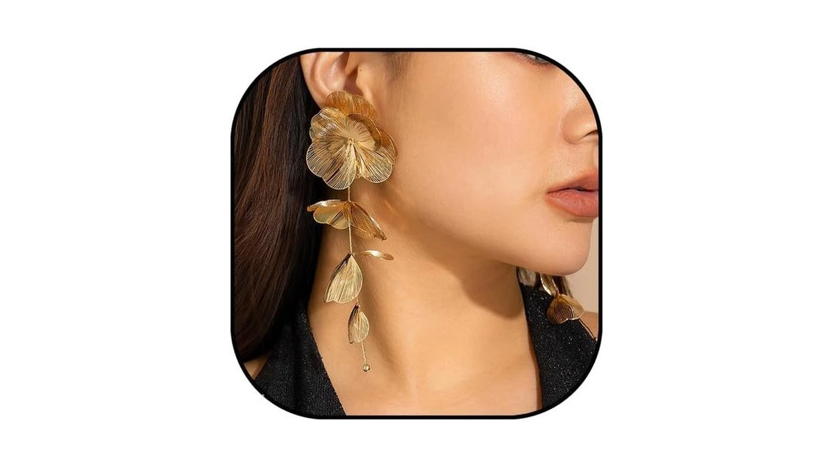 Flower Dangle Drop Earrings Long Earrings For Women Flower Dangle